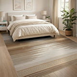 Brown and Tan Brown Tan Striped Southwestern Area Rug