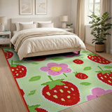 Multi-color and Patterns Playful Strawberry Fruit Pattern Area Rug