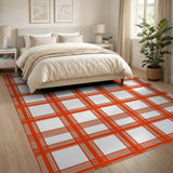 Red Bold Red Checkered Plaid Area Rug