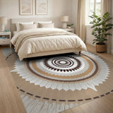 Beige Mandala Heritage Tribal Rug