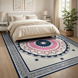 Pink Navy Mandala Area Rug