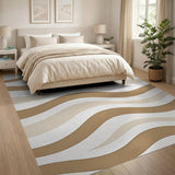 Brown and Tan Abstract Area Wavy Brown Tan Abstract Area Rug
