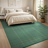 Emerald Green Checkered Area Rug