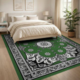 Traditional Persian Emerald Green Traditional Persian Medallion Rug