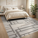 Modern Geometric Neutral Area Rug