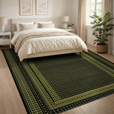 Black Gold Geometric Modern Area Rug