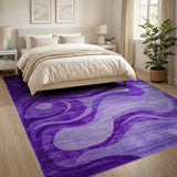 Abstract Area Purple Purple Abstract Wave Area Rug