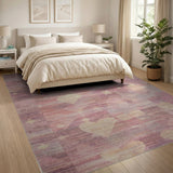 Pink Abstract Hearts Stars Area Rug