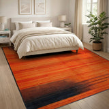 Orange Geometric Modern Vibrant Orange Geometric Modern Area Rug