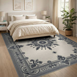 Traditional Persian Ornate Black Mandala Persian Area Rug