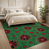 Multi-color and Patterns Vibrant Green Mandala Floral Area Rug