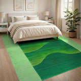 Lush Green Wave Abstract Area Rug