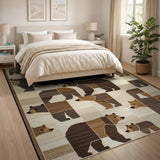 Geometric Bear Brown Tan Area Rug