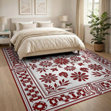 Red Ornate Red Floral Persian Area Rug