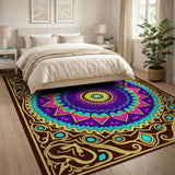 Vibrant Purple Mandala Persian Area Rug