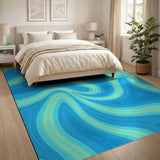 Blue and Teal Abstract Area Blue Teal Swirl Abstract Area Rug