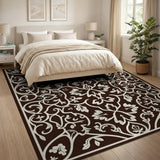 ODIKA Washable Traditional Floral Area Rug - Non-Slip Low Pile