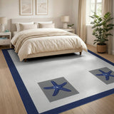 Navy Blue Starfish Coastal Area Rug