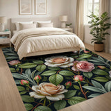 Blush Rose Garden Floral Area Rug