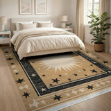 Tan Sunburst Starfield Area Rug