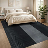 Black White Halftone Stripe Area Rug