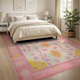 Pink Distressed Vintage Pink Distressed Vintage Area Rug
