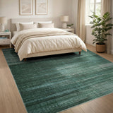 Teal Streak Abstract Area Rug