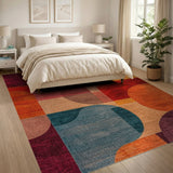 Vibrant Geometric Overlapping Circles Area Rug