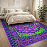 Multi-color and Patterns Vibrant Purple Mandala Boho Area Rug