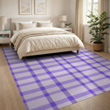 Purple Gingham Plaid Area Rug