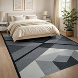 Modern Geometric Black White No. 18 Area Rug