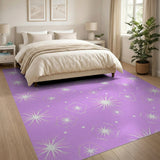 Purple Geometric Starburst Hexagon Rug