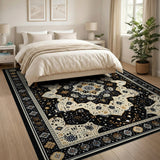 Black Ivory Mandala Persian Area Rug
