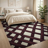 Vintage Brown Woven Lattice Area Rug