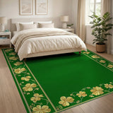 Golden Shamrock Border Green Area Rug