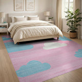 Dreamy Pink Clouds Kids Area Rug