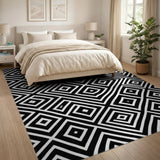 Bold Black White Geometric No. 18 Area Rug