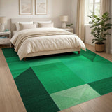 Geometric Modern Green Geometric Abstract Area Rug