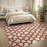 Terracotta Hexagon Geometric Area Rug