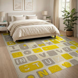 Playful Yellow Alphabet ABC Kids Rug