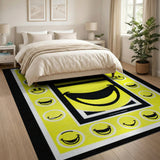 Playful Yellow Smiley Banana Area Rug