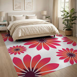 Vibrant Pink Orange Gradient Flower Area Rug