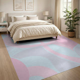 Fluid Pink Abstract Shapes Area Rug