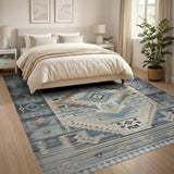 Teal Southwestern Diamond Geometric Area Rug