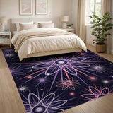 Purple Atomic Orbit Geometric Area Rug