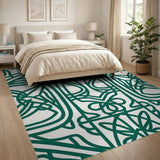 Intricate Green Celtic Knot Area Rug