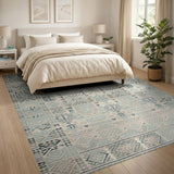 Heritage Tribal Teal Blue Heritage Tribal Geometric Rug