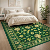 Lucky Shamrock Green Green Area Rug