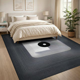 Black and White Geometric Black White Abstract Area Rug
