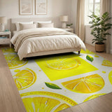 Fruit Pattern Sunny Lemon Slices Fruit Pattern Area Rug